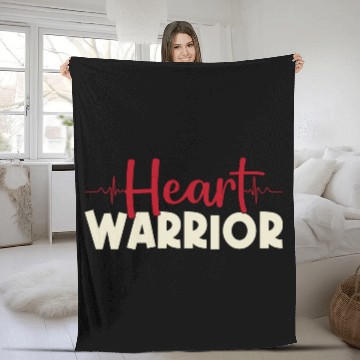 Discover Heart Warrior Fleece Blankets-Heart Surgery Gift-Survivor