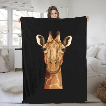 Discover Giraffe Head Fleece Blankets