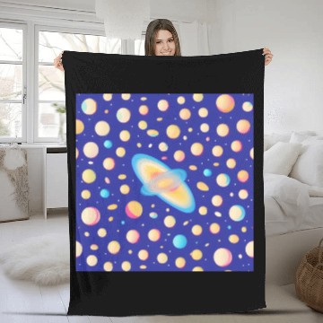 Discover Galaxy nebula art Fleece Blankets