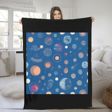 Discover Galaxy nebula art Fleece Blankets