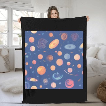 Discover Galaxy nebula art Fleece Blankets