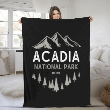Discover Acadia National Park Est 1916 Maine Fleece Blankets