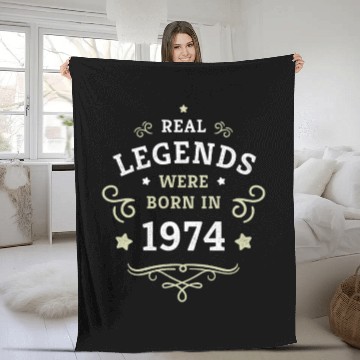 Discover 50th Birthday Gift Real Legends were born in 1974 Fleece Blankets