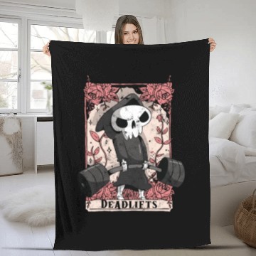 Discover DEADLIFTS Tarot Card - Fitness Fleece Blankets