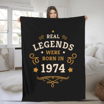 Discover 50th Birthday Gift Real Legends were born in 1974 Fleece Blankets