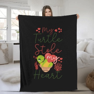 Discover Sea Turtle Tortoise Valentines Day Fleece Blankets