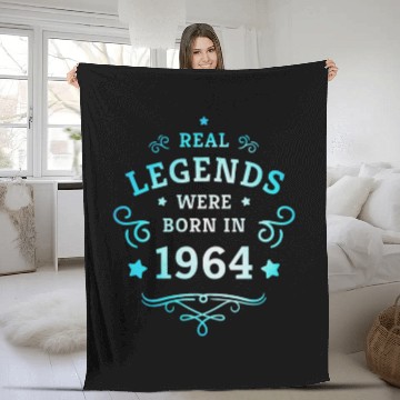 Discover Real Legends were born in 1964 60th Birthday Gift Fleece Blankets