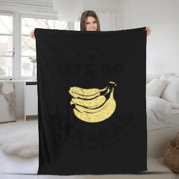 Discover Vintage Funny Banana Let Us Go Banana Fleece Blankets