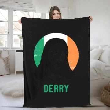 Discover Derry Ireland Flag Jesus St Patricks Day Fleece Blankets