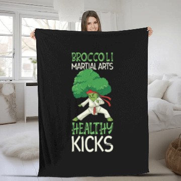Discover Broccoli Martial Arts Karate MMA Boxing Kicks Fleece Blankets