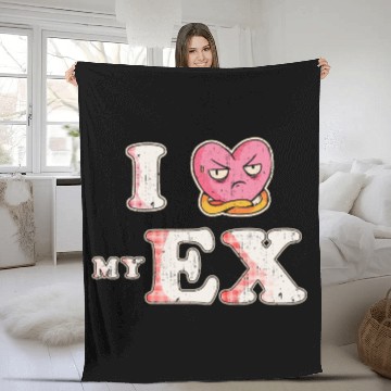 Discover Funny I Heart My Ex GF I Love My Ex Girlfriend Fleece Blankets