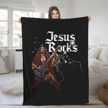 Discover Jesus Rocks Fleece Blankets