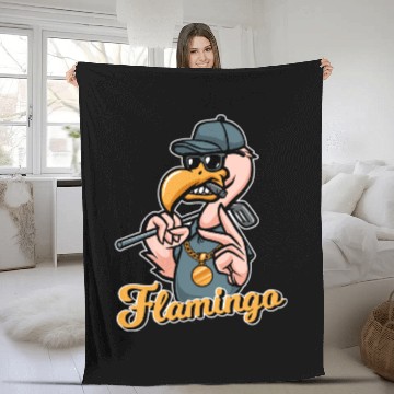 Discover Flamingo Golf Fleece Blankets