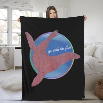 Discover Go With The Flow Sea Lion Rainbow Circle Fleece Blankets