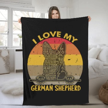 Discover I Love My German Shepherd Fleece Blankets
