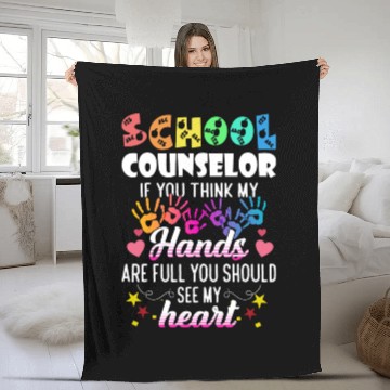 Discover School Counselor Heart Teacher Appreciation Fleece Blankets
