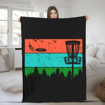 Discover Ultimate Frisbee Frolf Disc Golf Flying Disc Sport Fleece Blankets
