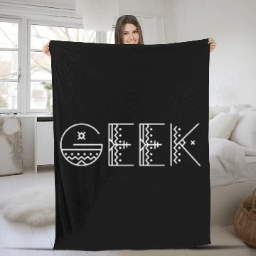 Discover Geek Tribal Text Fleece Blankets