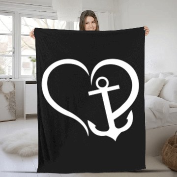 Discover Preppy Nautical Anchor For Sailors Boaters Fleece Blankets