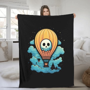 Discover Balloon Halloween Trick Or Treat Spooky Boo Ghost Fleece Blankets