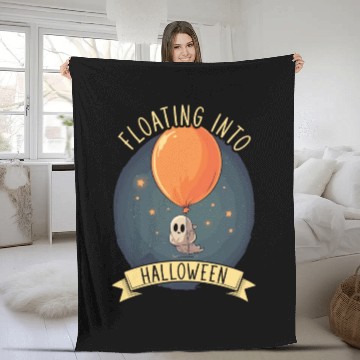 Discover Balloon Halloween Trick Or Treat Spooky Boo Ghost Fleece Blankets