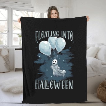 Discover Balloon Halloween Trick Or Treat Spooky Boo Ghost Fleece Blankets