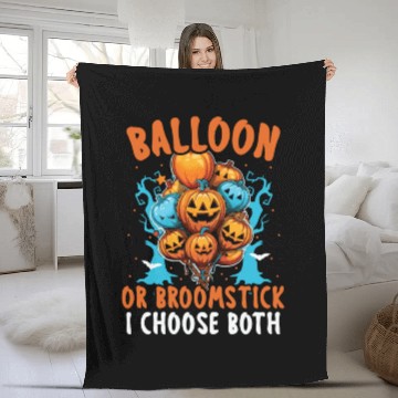 Discover Balloon Halloween Trick Or Treat Spooky Boo Ghost Fleece Blankets