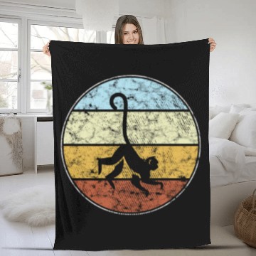 Discover monkey retro Fleece Blankets