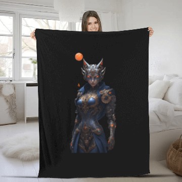 Discover Cyber Hero - Futuristic Warrior Style Fleece Blankets