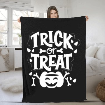 Discover Halloween Trick Or Treat Fleece Blankets