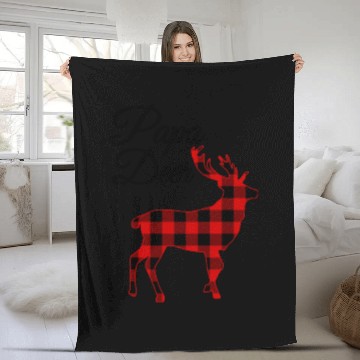 Discover Buffalo Plaid Christmas Deer Fleece Blankets