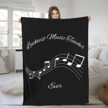 Discover Luckiest Music Teacher Ever Fleece Blankets