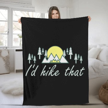 Discover Take a Hike, Hiking Lover, Adventure, Nature. Fleece Blankets