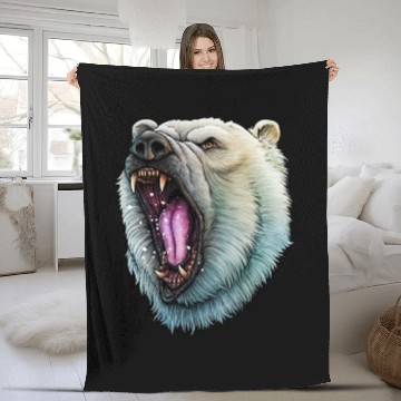 Discover Angry Polar Bear Fleece Blankets