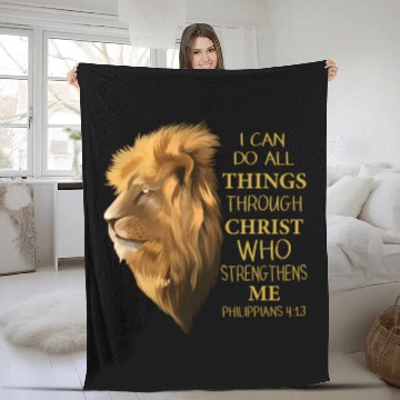 Discover Philippians 413 Religious Lion Verses Christian Fleece Blankets