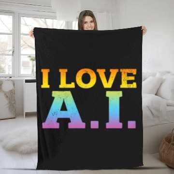 Discover Ai Artificial Intelligence - I Love Ai Fleece Blankets