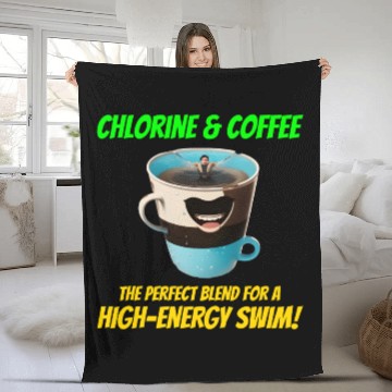 Discover Chlorine and coffee: Swimmer Swimming Swim Fleece Blankets