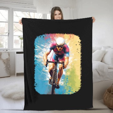 Discover Racing Bike Racing Bicycle Race Bicycle Race Fleece Blankets