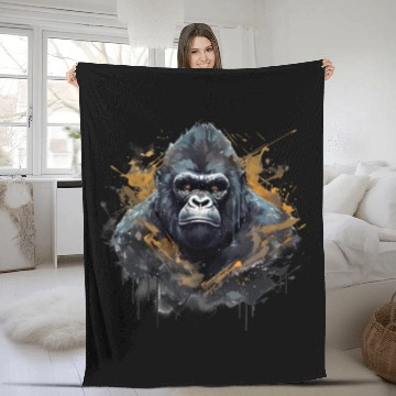 Discover Gorilla King. Power in a Graffiti Style. Fleece Blankets