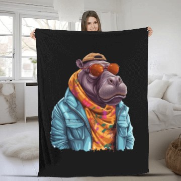 Discover Graffiti Hippo. Heavyweight Strength. Fleece Blankets
