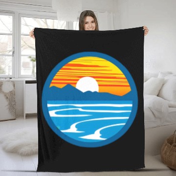 Discover Sunset Graphic Fleece Blankets design