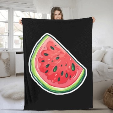 Discover Watermelon Slice - Juicy Delights Fleece Blankets