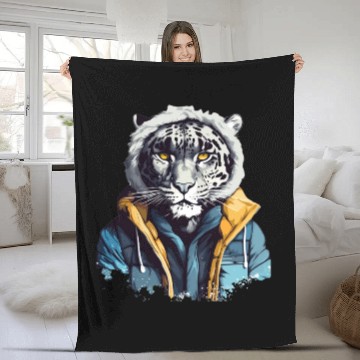 Discover Street Style Snow Leopard | Leopard Lovers Fleece Blankets