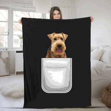 Discover Welsh Terrier Puppy Dog In Your Pocket Fleece Blankets