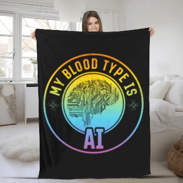 Discover Artificial Intelligence - My Blood Type Is Ai Fleece Blankets