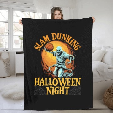 Discover Basketball Halloween Trick Or Treat Spooky Baller Fleece Blankets