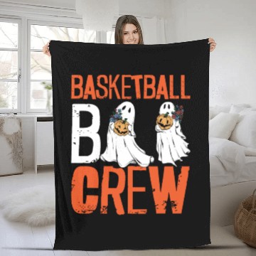 Discover Basketball Halloween Trick Or Treat Spooky Baller Fleece Blankets