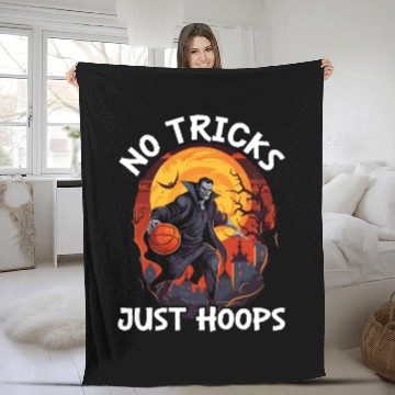 Discover Basketball Halloween Trick Or Treat Spooky Baller Fleece Blankets