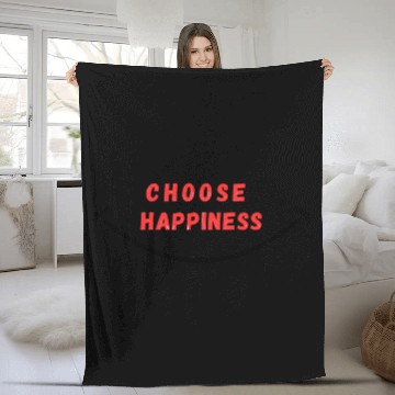 Discover choose happiness positve vibes Fleece Blankets