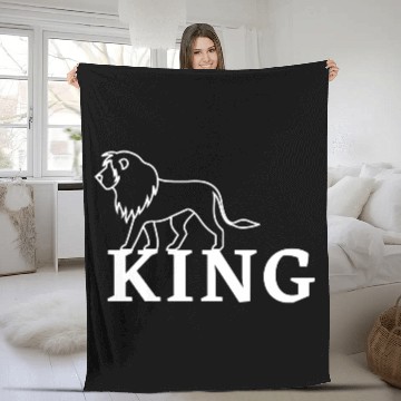 Discover Lion King Wildcat Big Cat Predator Feline Gift Fleece Blankets